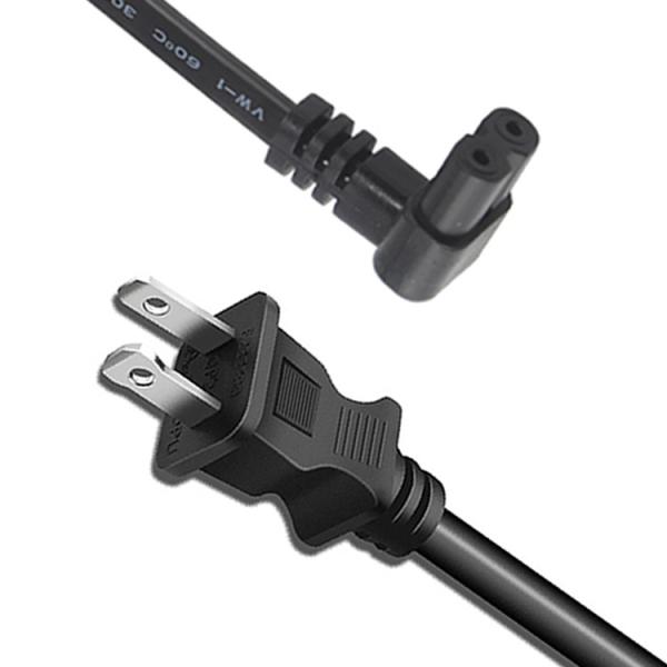 USA 2 Prong Angle Power Supply Cable Cord NEMA 1-15P To IEC320 C7 Figure 8