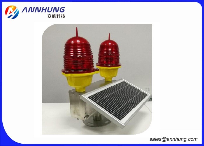 Low - Intensity Double Solar Aviation Obstruction Light For Wind Turbine