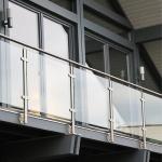 Balcony Handrail Glass Balustrade With Aluminium / Stainless Steel Tube 42.4x1