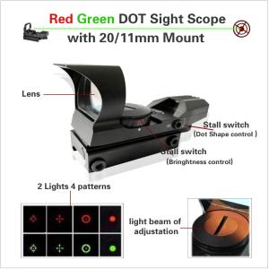 China Aluminum Rifle Paintball Gun Scopes Red And Green Dot Sight With Mount factory