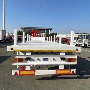 China 20/40/45FT Semi-Trailer Flatbed Container Truck with Adjustable Twist Lock 12500x2500x1600 on sale