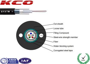 China GYXTW Fiber Optic Cable Single Mode Optical Fiber Cable / Steel Tape Cover factory