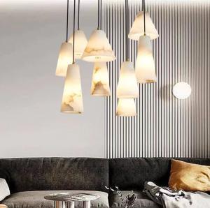 China SpanishNatural Alabaster Lamp Modern and Minimally Designed Marble Pendant Lamp Villa Living Room Bedroom Creative chand factory