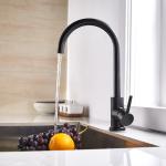 Matte Black Goose Neck Kitchen Faucet Single Handle Kitchen Faucet Steel 304/316