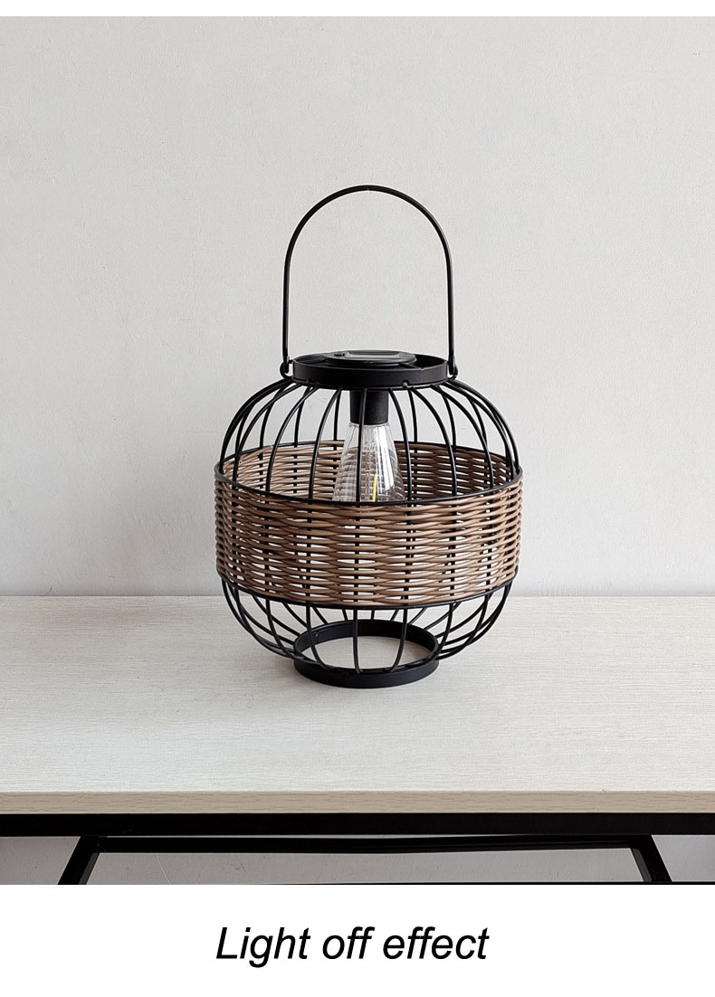 Waterproof Rattan Garden Lanterns , Outdoor Rattan Solar Lights For Balcony Decoration