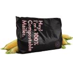 Black Starch Compostable Poly Mailers , Straight Top Biodegradable Shipping Bags