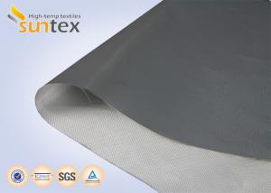 China Plain / Twill PU Coated Fiberglass Fabric For Curtain Fabric Fire Protection 0.21mm Thickness Compensator Cloth factory