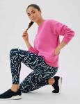 Letter Printed Top Loose Pullover Sweater Round Neck Graphic Women