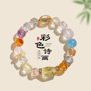 China Natural Crystal Stone Amethyst Rose Quartz Turquoise Onyx Agate Beads For Women Men 6mm 8mm 10mm Round Crystal Beads Bracelet factory