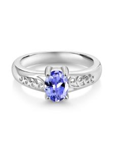 China 0.25 Carat Tanzanite 0.925 Sterling Silver Ring Jewelry with White CZ – Gemstone Rings with Hypoallergenic factory