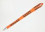 Breakaway Lanyard With Badge Holder , Orange Color Woven Lanyards Personalized