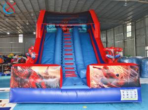 China Manufacturer PVC Inflatable Slide Spiderman Hero Inflatable Double Dry Slides factory