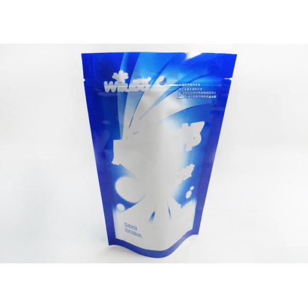 China Custom Printed PE Stand Up Pouch With Flat Bottom For Food , bottom gusset zipper stand bag factory