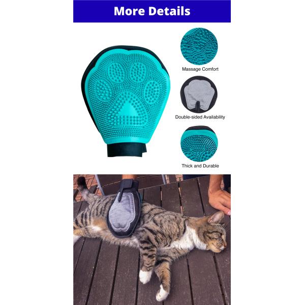 Pet Grooming Bath Glove Shower Double Sided Hair Remover Cleaning Gloves For Pets