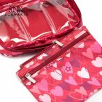 L28*D8*H19CM Portable Vintage Heart Printed Makeup Bag Case