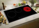 3 Zones 5KW Electric Glass Induction Ceramic Hybrid Hob