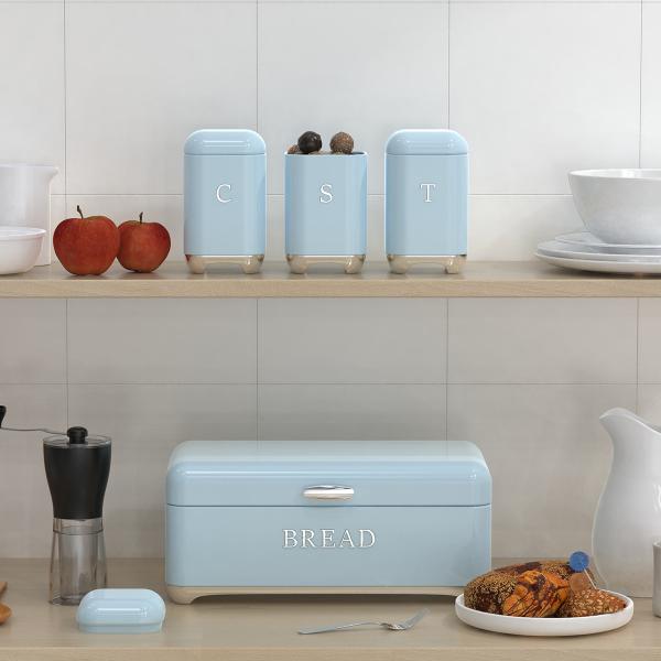 Metal Bread Bin Set Crown Series Kitchen Organizer For Multifunctional Food