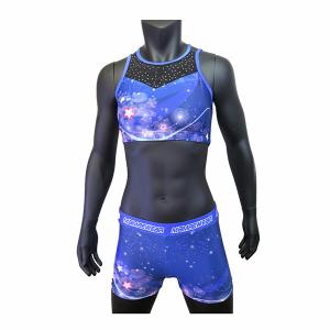 China Stylish Sportswear Cheer Dance Clothes Royal Blue Sublimation Printing factory