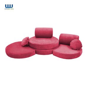 Kid'S modular foam play couch Furniture Circle Sofa With Micro Suede Fabric