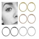 Steel Hinged Clicker Seamless Piercing Nose Ring Hoop Lip Ear Ring-6/8/10mm Body