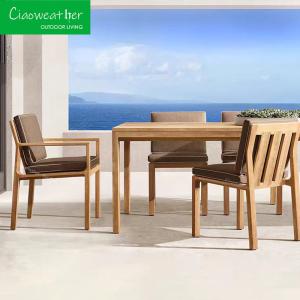China Hotel Garden Leisure Furniture Set Customized Color Teak Dining Chairs for Villa Terrace Modern Wooden Chairs factory