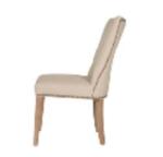 Oak wood beige linen fabric upholstery leisure chair/wooden dining chair/desk