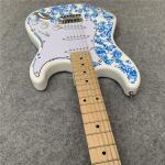 High Quality blue and white porcelain electric guitar white guitar birthday