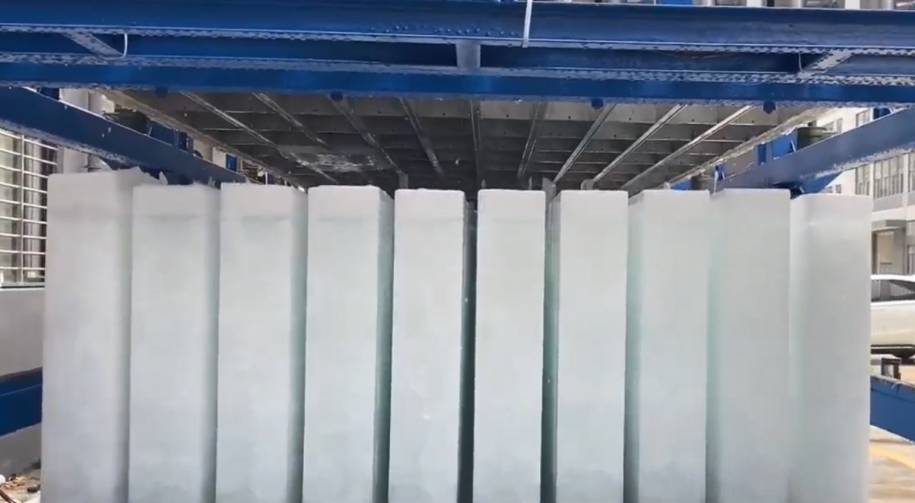 Ice Maker Machine 1 Ton Dry Ice Block Maker 1000kg Cube Block Commercial Industrial Ice Making Machine for Business