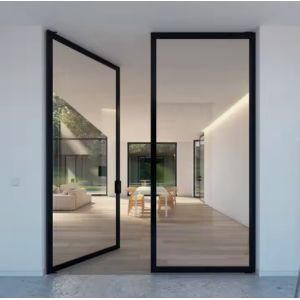 Thin Frame Aluminum Swing Door with Laminated Tempered Glass for Energy
