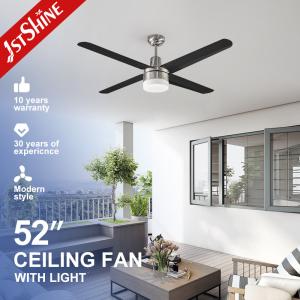 China 52&quot; Brushed Nickel Iron Blades LED Ceiling Fan Light for Lighting and Circuitry Design factory