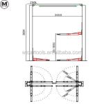 5000KGS 380v 2 Post Car Hoist Double Cylinder Hydraulic For SUV Minibus