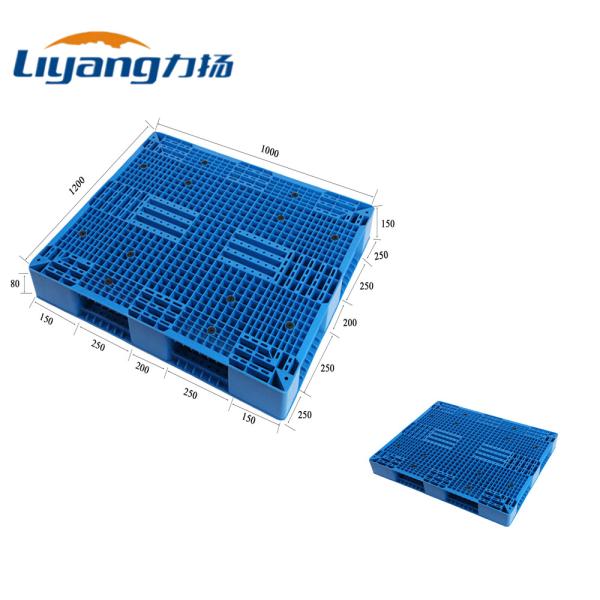 China Blue Euro HDPE Plastic Pallets Nestable Heavy Duty Plastic Skids factory