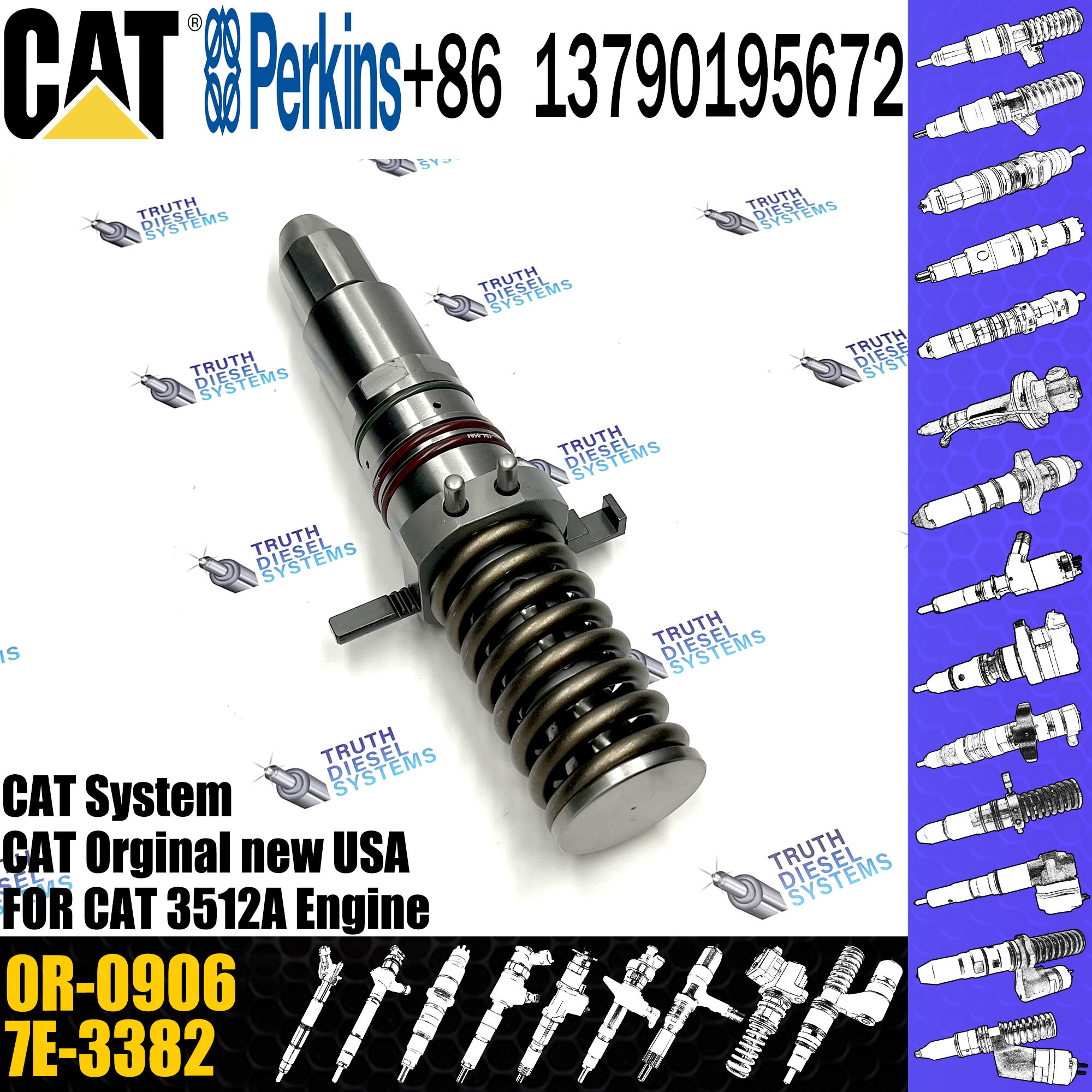 Common Rail Fuel Injector 0R-3883 0R-0906 7C-4173 6I-3075 7C-9578 7E-8836 7E-3382 9Y-1785 7C-4184 For C-A-T