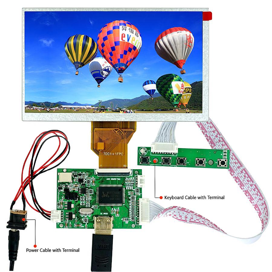 HDMI 7 Inch Mipi Lcd Display 1024×600 Super Wide View Angle FPC For Car