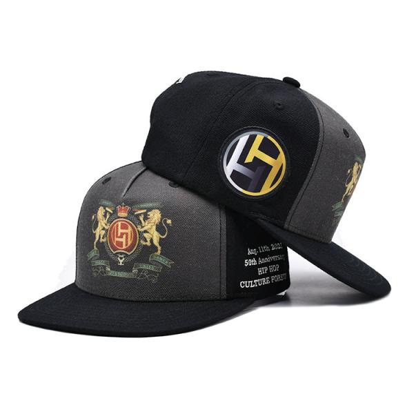 China OEM Design 5 Panel Snapback Hat Custom Fitted Snapback Cap With Plastic Buckle factory