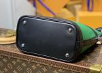 Small Genunie Black Printing Linning 25cm Cowhide Bucket Bag Handhold