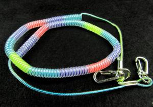 China Flexible coil lanyard wire core spiral cord fishing tool item holder rainbow color spring factory