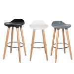 Bar Furniture Solid Wood Leg ABS Plastic Bar Chair for Modern High Stool