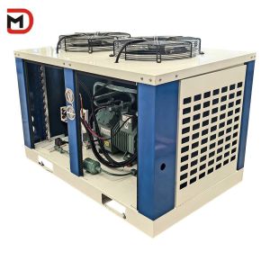 China Air Cooled Horizontal Condensing Unit with Frequency Fan for Supermarket Walk In Freezer factory