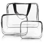 Waterproof Unisex 3pcs Clear Vinyl PVC Makeup Pouch