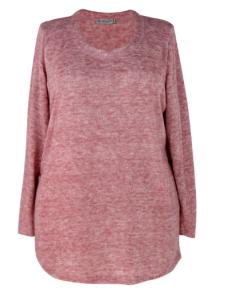 China Comfortable Fashion Ladies Blouse Round Neck Knitted Long Blouse With Buttons At Back factory