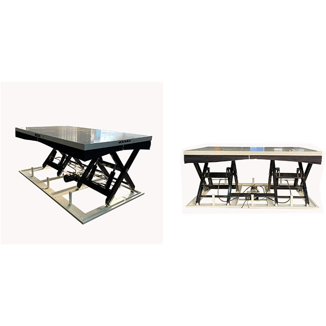 8 Ton Double Horizontal Electric Scissor Lift Tables Large Platform 3000mmx1200mm With Dust Max Height 1050mm Custom