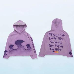 China Custom Puff Printing Hoodies Flared Stacked Sweatsuits Mens Hoodie factory