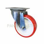 Red Swivel Industrial Caster Wheels 6 Inch Polyurethane Wheel Swivel Top Plate