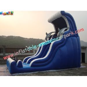 China Giant Dolphin Commercial Inflatable Slide , 8.5m Inflatable Slide Games on sale