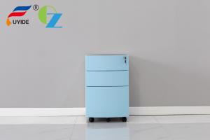 China 3 Drawer Mobile Pedetal Storage With Elegant Curved Front factory