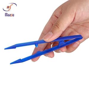 China Blue Plastic Disposable Tweezers 15.5cm Periodontal Tool factory