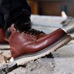 Horse Leather Mens Brown Leather Work Boots Euro 39-45 Construction Work Shoes