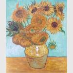 Hand Painted Van Gogh Oil Reproduction, Vincent Sunflowers Still Life Oil