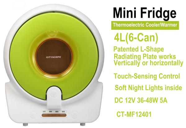 China Mini Fridge, 12V Thermoelectric Portable Cooler & Warmer 4L,6-Can factory